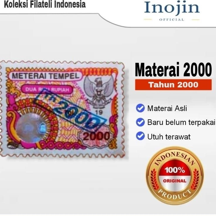 

Materai 2 Rupiah Tahun 2 Matrai Tempel Lama Asli Original