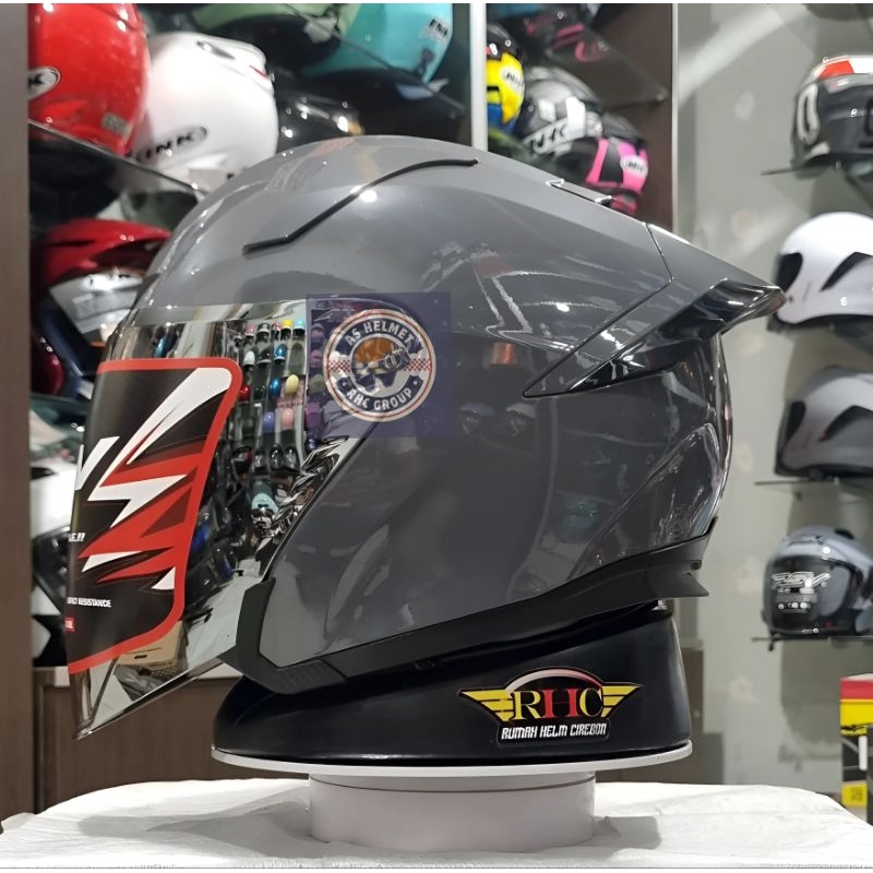helm ALV genos paket ganteng visor iridium silver