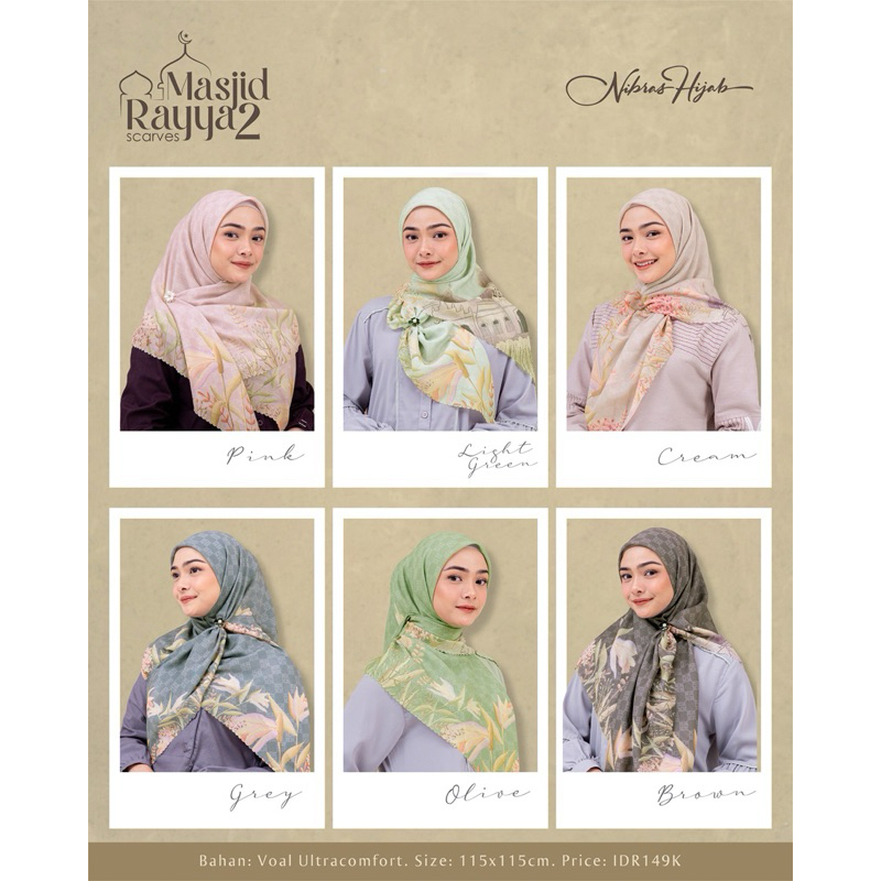 Nibras hijab - Masjid rayya scarves 2 / Hijab motif segiempat / Scarf motif ori nibras hijab