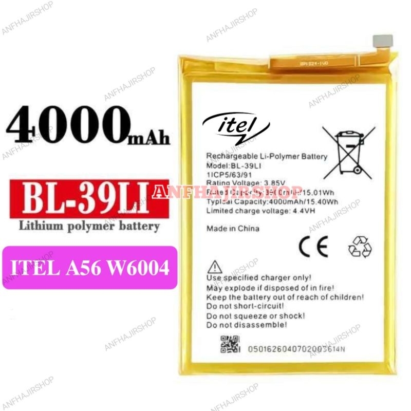 BATRE BATERAI ITEL A56 W6004  BL-39LI BATRAI BATTERY iTEL A 56 W6004 BL39LI BL 39LI BL 39 LI ORIGINA