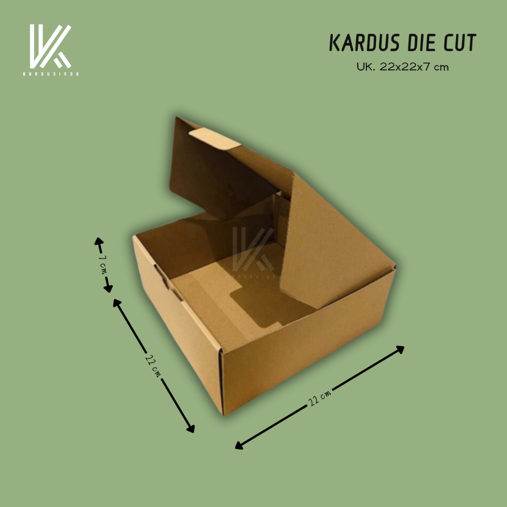 

KARDUS DIE CUT BARU UK 22x22x7 CM