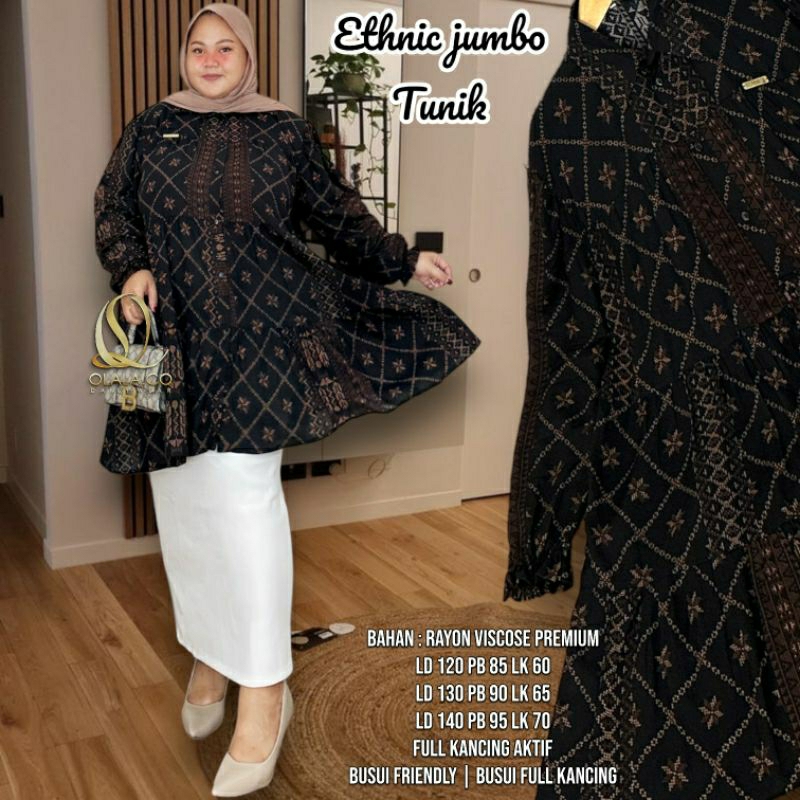 Ethnic Blouse Oversize Jumbo Katun Rayon Viscose Premium By Olala