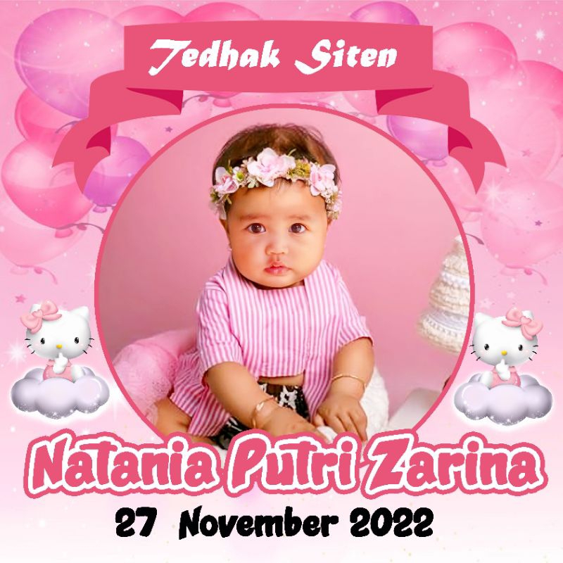 banner tedhak siten ulangtahun anak custom