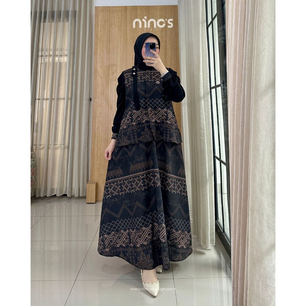 ZULFA SET BY NINOS DESIGN/SET ROK/SETELAN ROK/SETELAN TUNIK/TUNIK MUSLIM/SET ROK ETNIK/BAJU SETELAN 