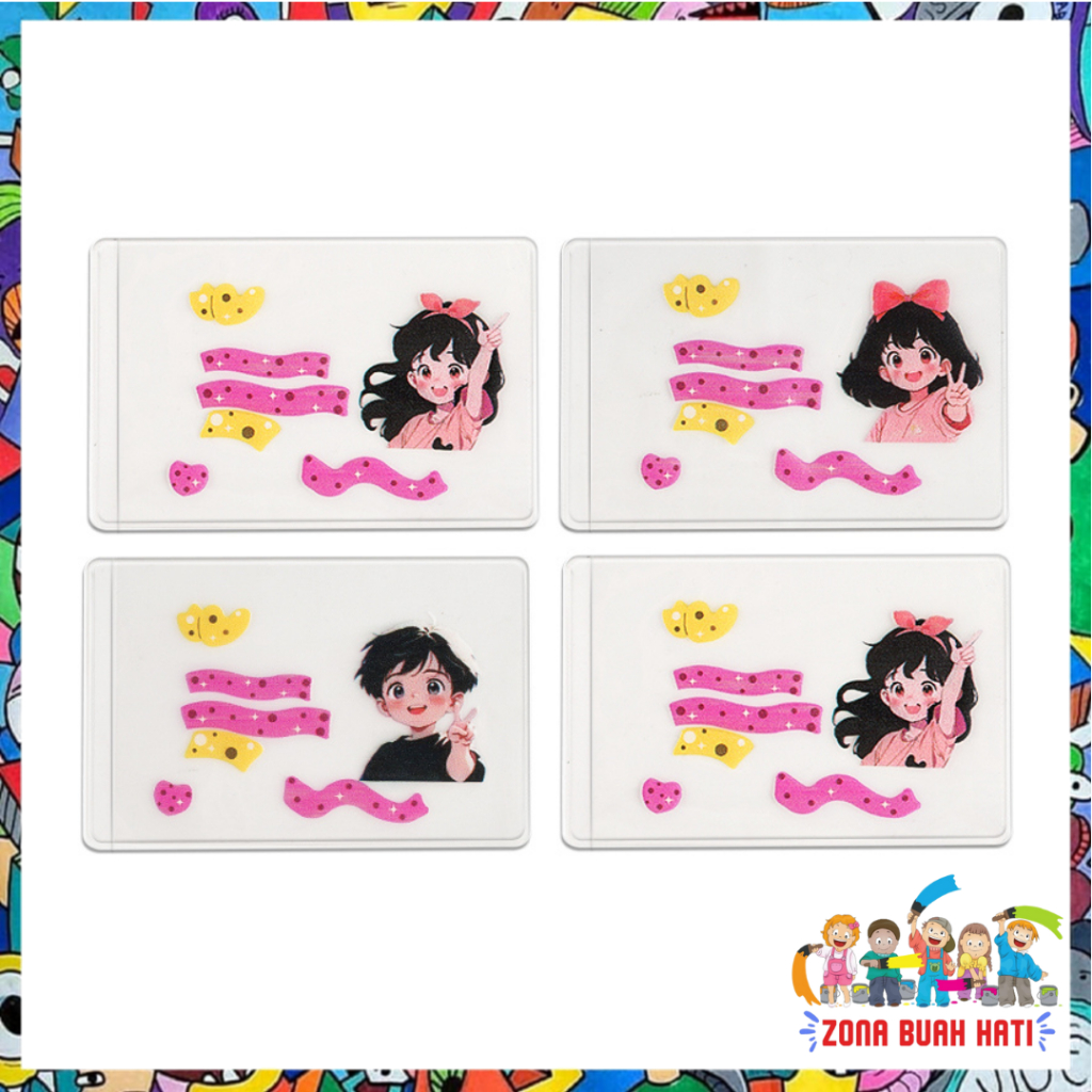 

ZBH Sampul Pelindung Kartu Tanda Pengenal Karakter Cover Pelindung Kartu ATM SIM KTP Cover Kartu Doff Bahan PVC Anti Air Cover Pelindung Anti Gores Karakter Kartun Plastik Pelindung Kartu Nama Kartun Lucu