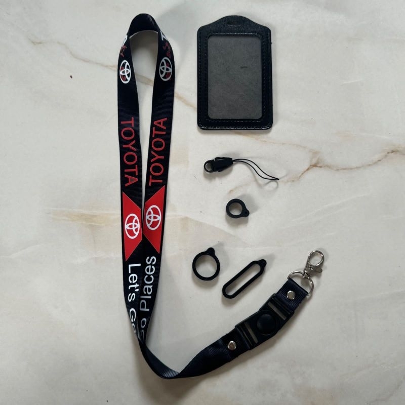 

Tali Lanyard TOYOTA NEW - Gantungan ID Card lanyard printing japan plus karet pod 13mm 20mm 40mm yoyo card holder HITAM LOGO MOBIL2