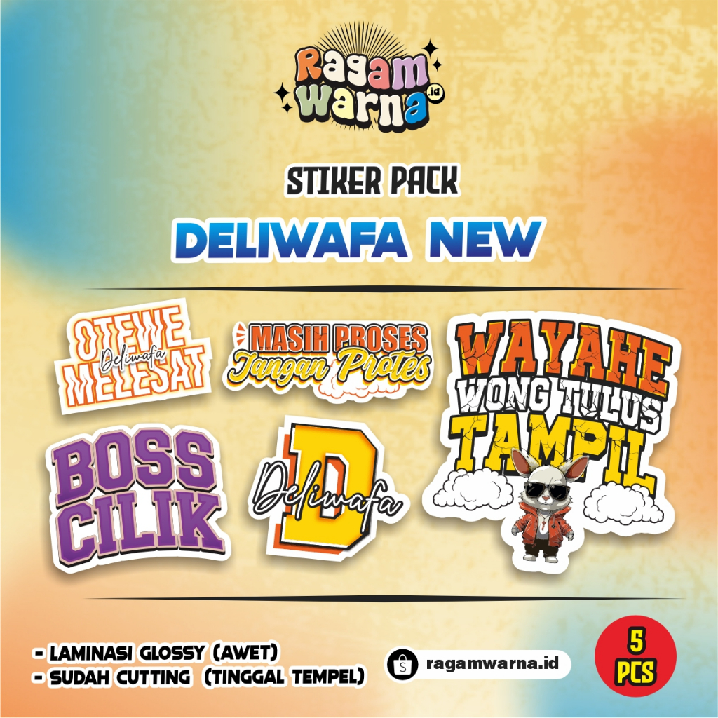 

STIKER CUTTING DELIFAWA NEW (5 pcs) BOSS CILIK,WAYAHE WONG TULUS TAMPIL,OTEWE MELESAT