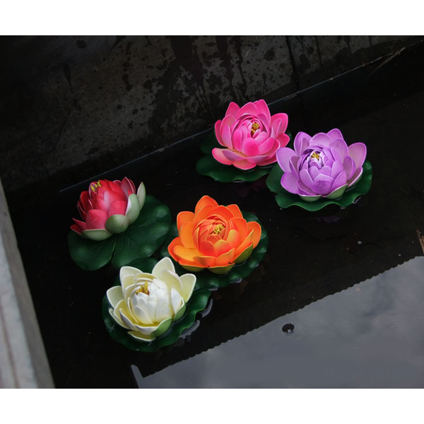 Floating Lotus Palsu Cantik Imitasi Water Lily Flower Bunga Teratai Apung 10cm