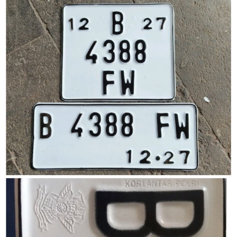 Plat nomor motor vespa model kotak