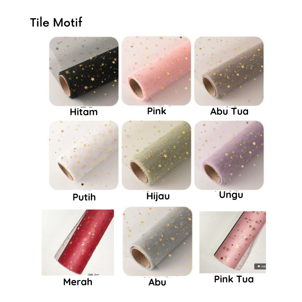 

Tile Motif Roll / Kertas Wrap Bunga / Wrapping Mesh / Kertas Bungkus Bunga