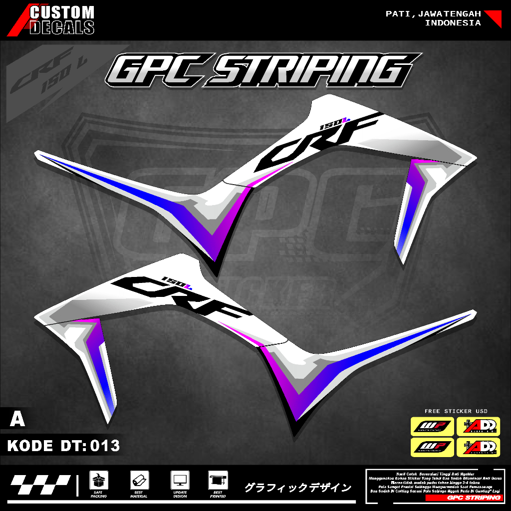STICKER STRIPING SEMI CRF 150 L KEREN GPC STRIPING HONDA CRF 150L - 013
