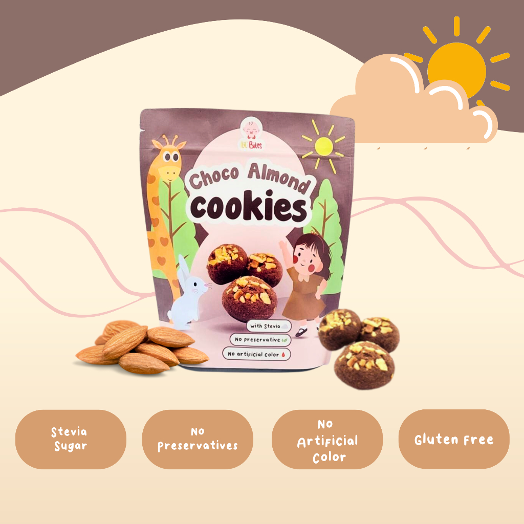 

Lil'Bites Cookies Camilan Sehat Anak Choco Almond Gluten Free Dengan Stevia Pemanis Alami