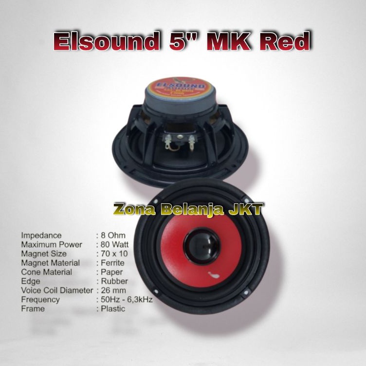 KODE B62I SPEAKER ELSOUND 5INCH WOOFER 8WATT ORIGINAL