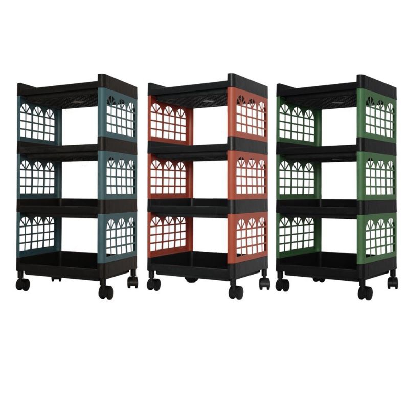 TRI J - Rak Yoyo Serbaguna Plastik 4 Susun (Rak Roda 4Tingkat)