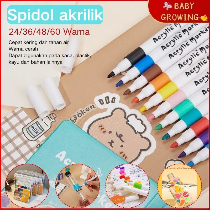 

Spidol Acrylic Pen Cepat kering / spidol warna tahan air / gambar kreatif plastik kaca / pena gambar tanda lampu