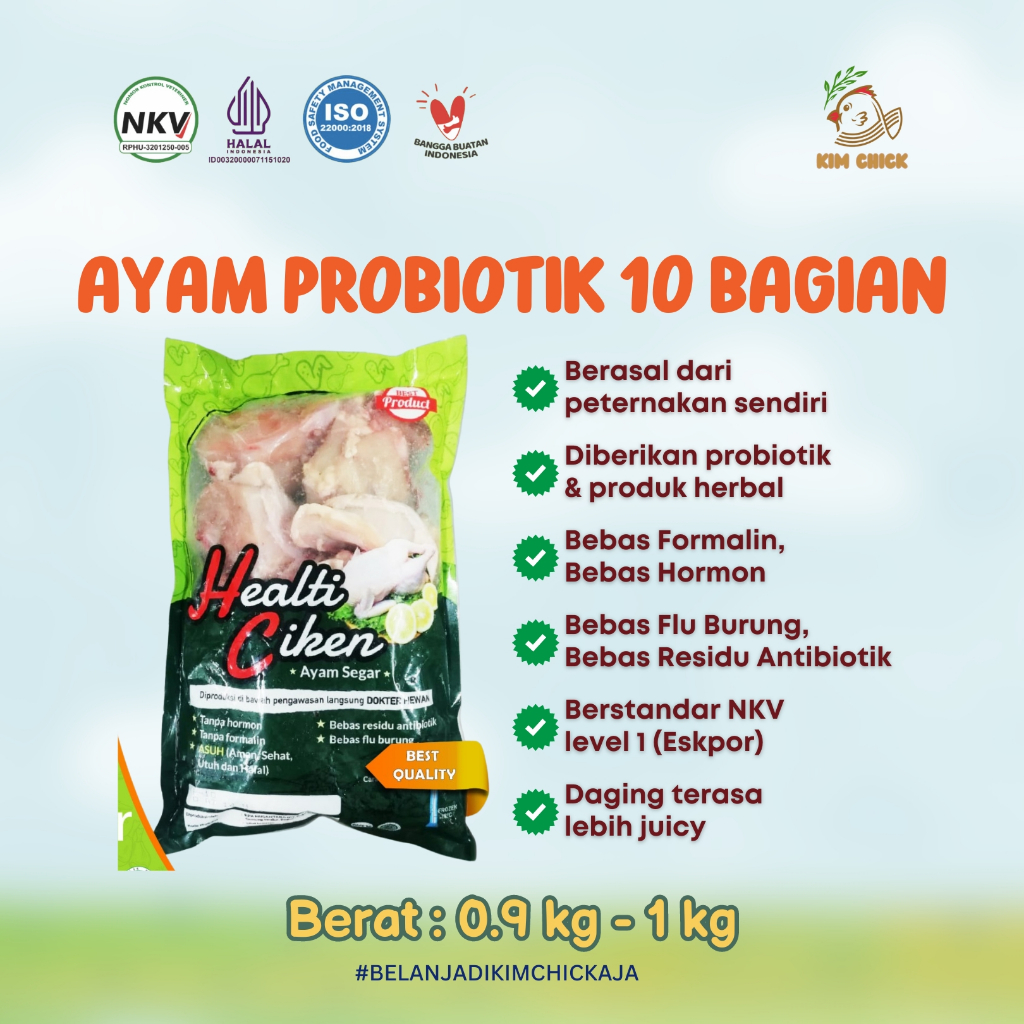 

Healti Ciken - Daging Ayam Potong 10 Bagian Probiotik | 0.9 - 1 kg