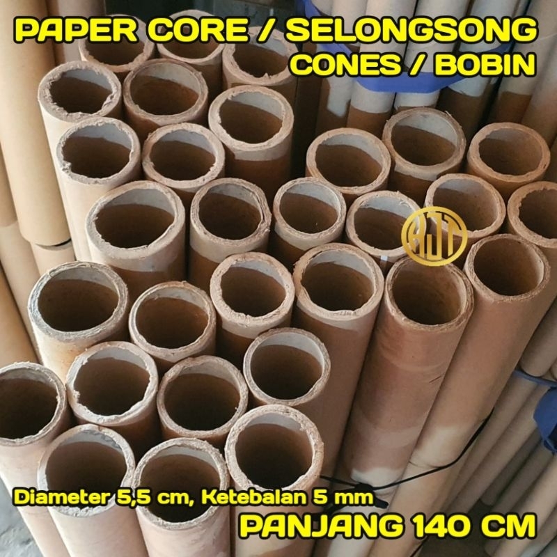 

SELONGSONG/ PAPER CORE/ CONES/ BOBIN KARDUS || DIAMETER 5,5 CM X 140 CM