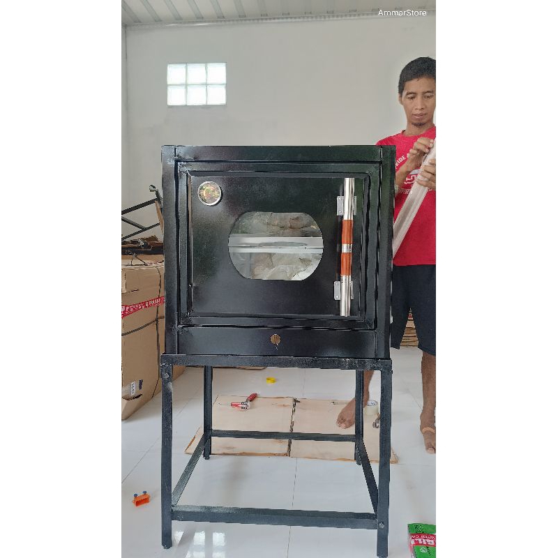 Oven gas bahan colorbond doff, uk 60x40 pintu samping, oven gas kue, oven gas api atas bawah, oven k