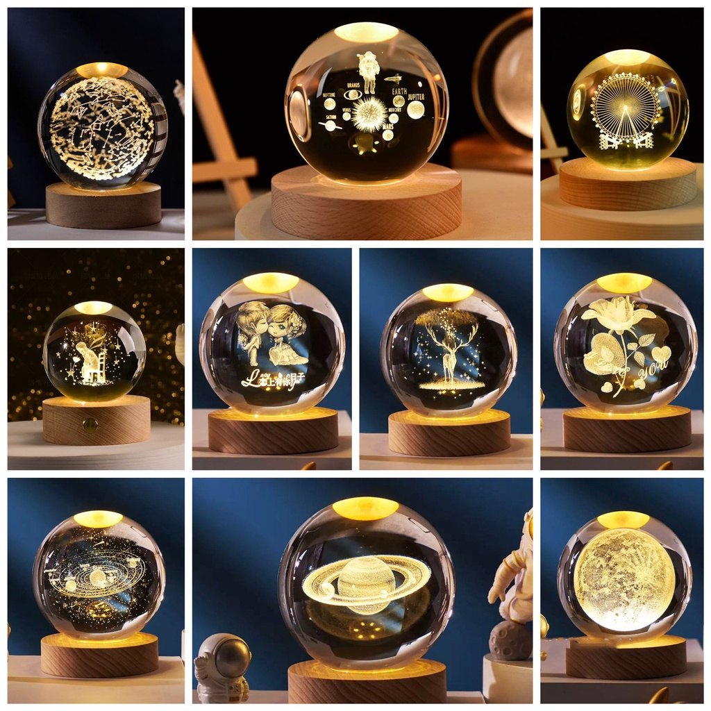 Lampu Hias LED Bola Kristal Lampu Kamar Tidur Lampu Hias Led Kamar Tidur Motif