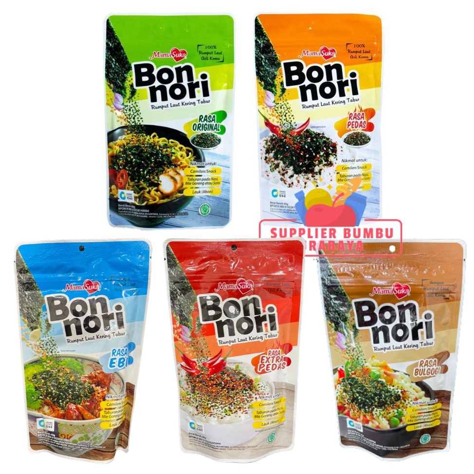 

Pasti Murah Mamasuka Bon Nori Gim Bori Rumput Laut Kering Tabur 6g N65