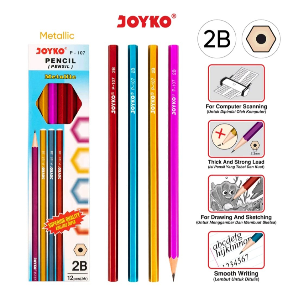

Pensil joyco P-107 Metallic/Box/pack/12pcs