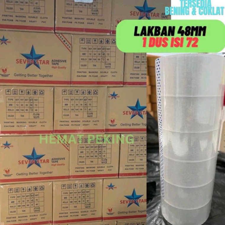 

KODE Q88G Lakban 48mm 1 dus isi 72 roll 9 yard Bening Coklat