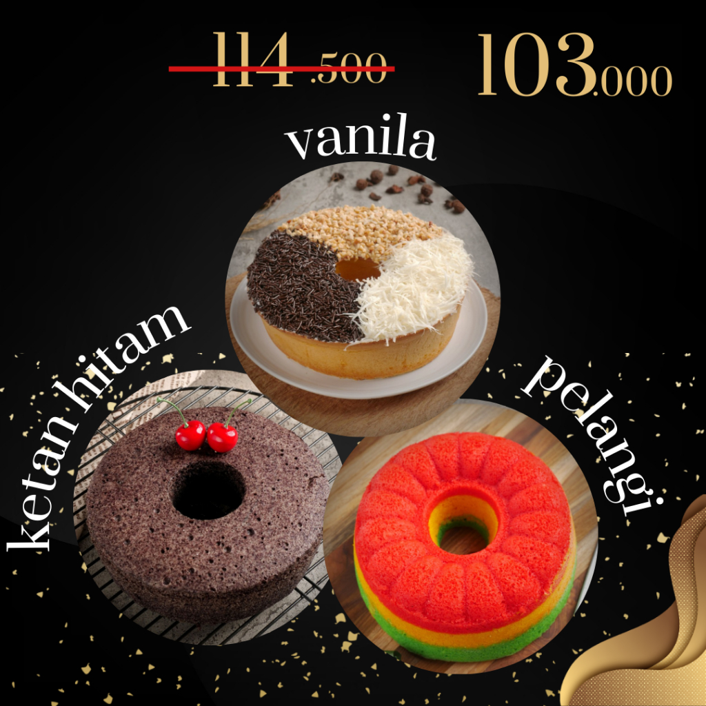 

Paket Isi 3 Box Bolu Ketan Hitam Kukus / Kue Bolu Vanila / Bolu Kukus Pelangi