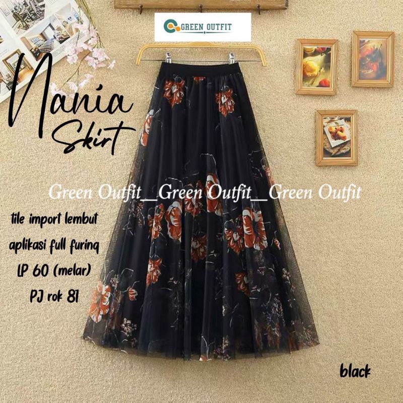 Nania Skirt - Rok Tutu Motif Bunga