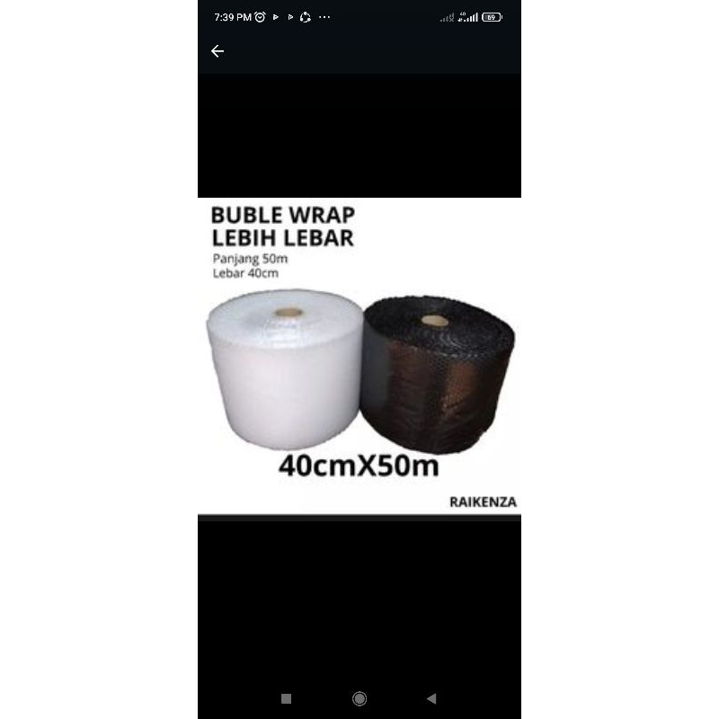 

bubble wrap ukuran 40cm x 50 meter