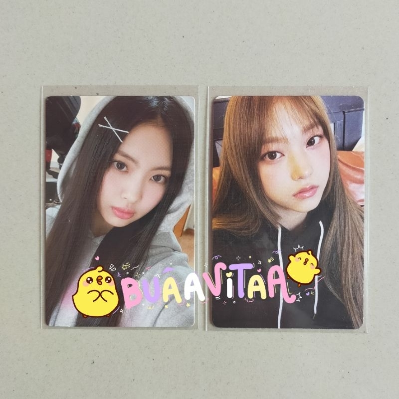 Official photocard pc haerin hyein newjeans pc haerin hoodie bluebook, pc hyein bunnies camp