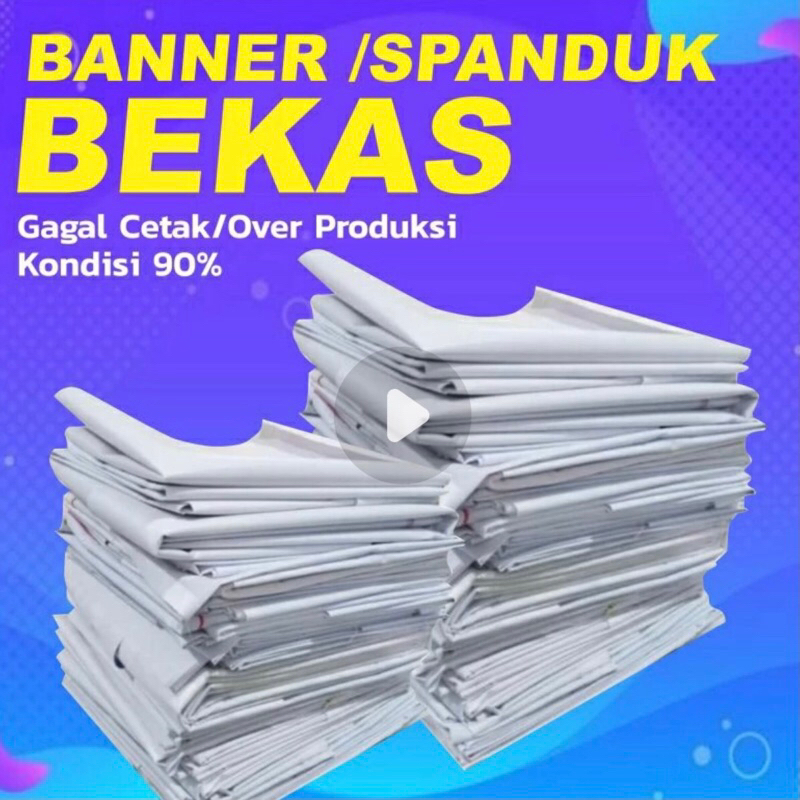 BANNER BEKAS MURAH BALIHO SPANDUK BEKAS TEBAL