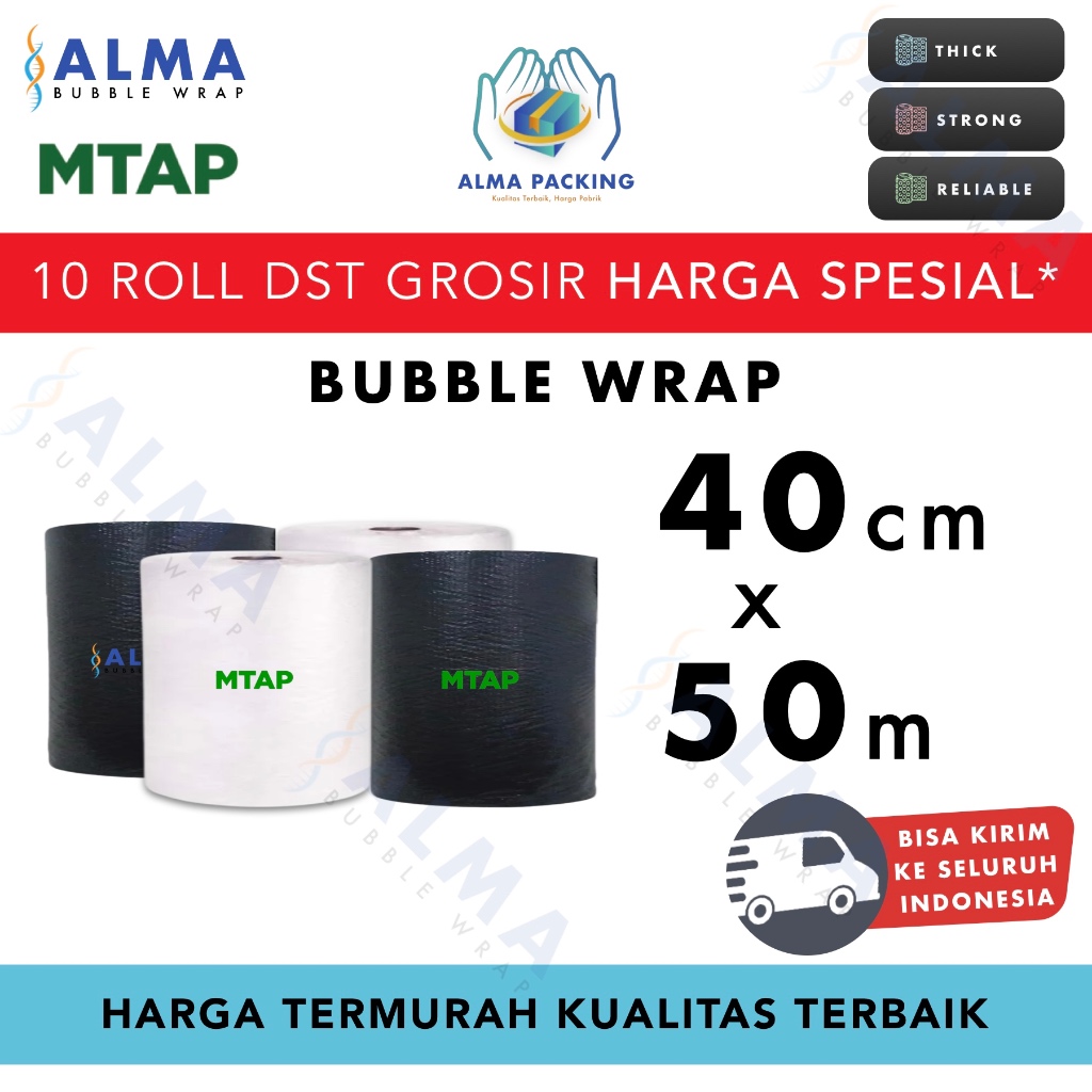 

PROMO TERMURAH Plastik Bubble Wrap 40cm x 50m Bubblewrap MTAP PREMIUM TERMURAH ROLL GROSIR