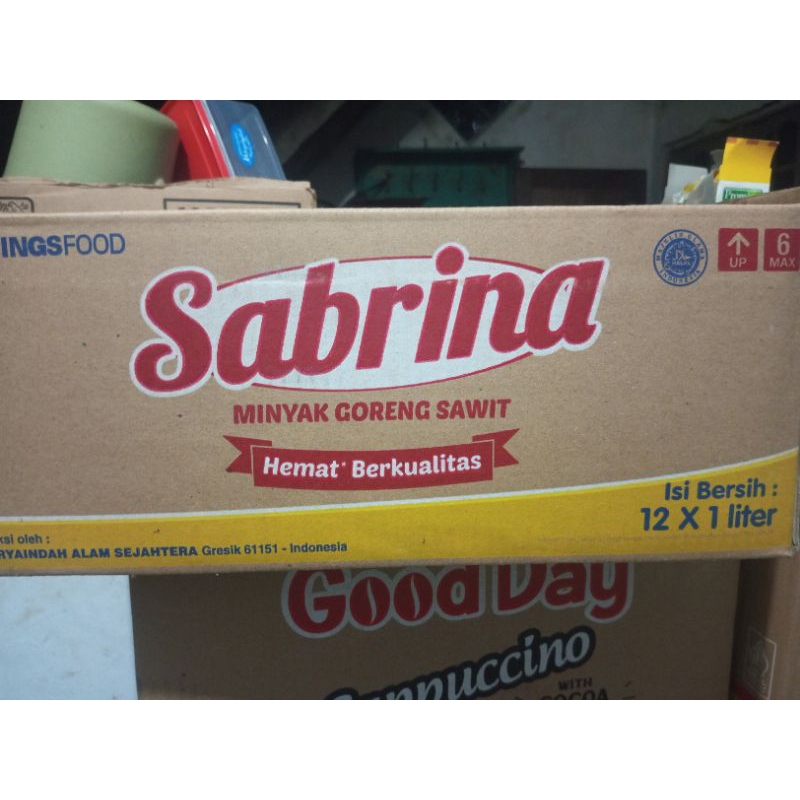 

Minyak Goreng Sabrina Kartonan Kemasan 1 Liter Isi 12 Pcs, Kemasan 2 Liter Isi 6pcs