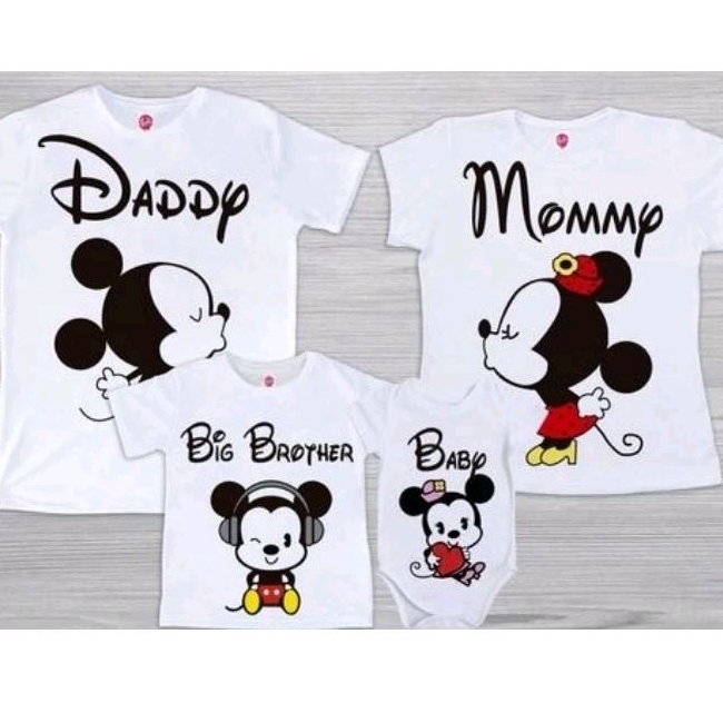 KAOS KELUARGA MIC*KY HAPPY FAMILY /BIRTHDAY/CUSTOM NAMA