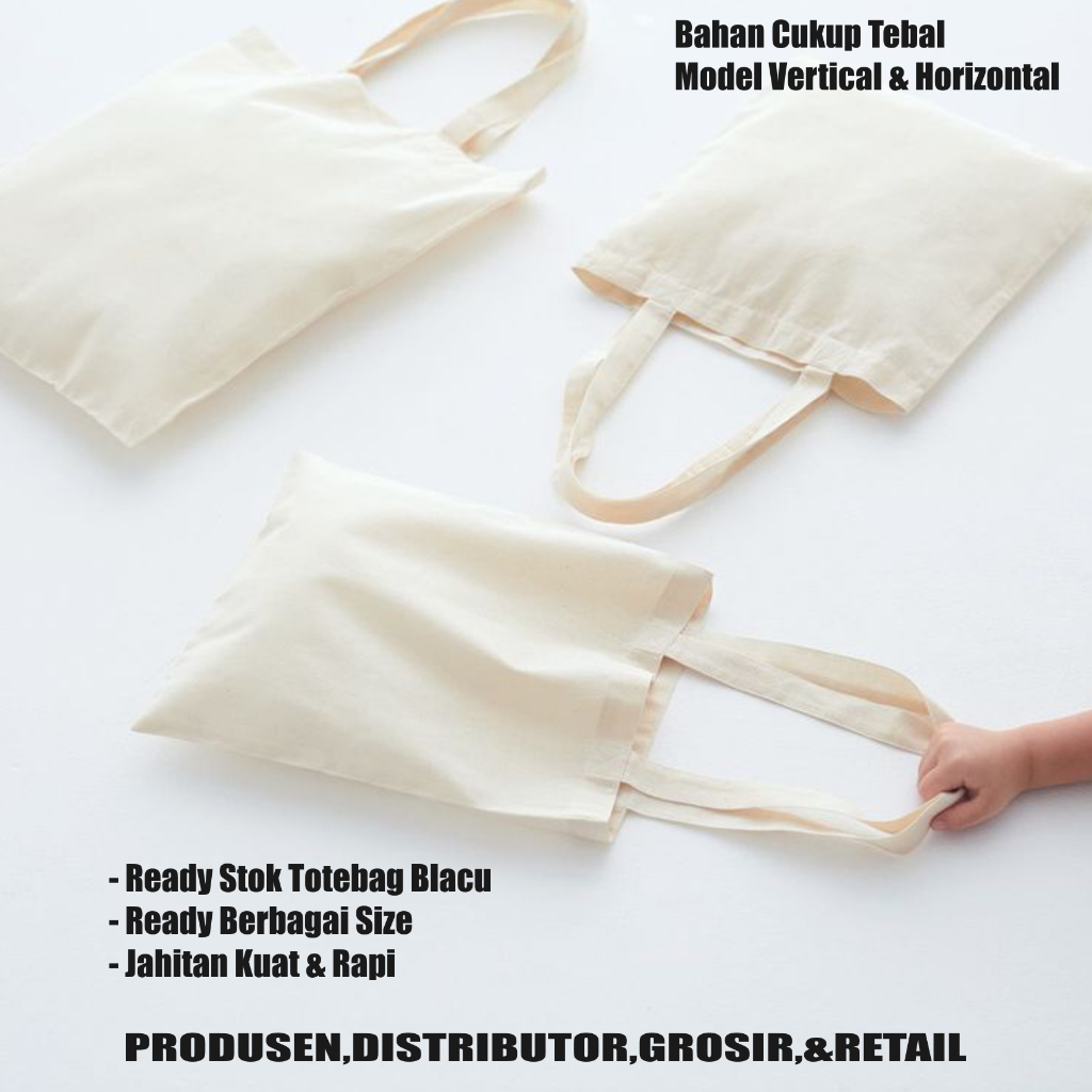 Tas Blacu Tote Bag Belanja Shopping Totebag Polos Hampers Kain Goodie Bag Kanvas Godiebag Ready