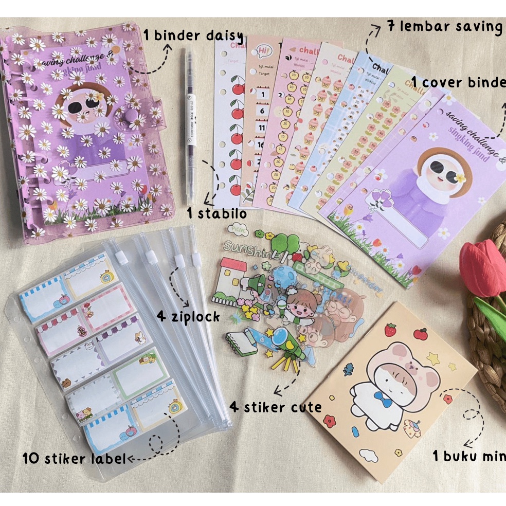 

Laris Lagi PAKET NABUNG BINDER A6 DAISY PAKET BINDER MENABUNG A6