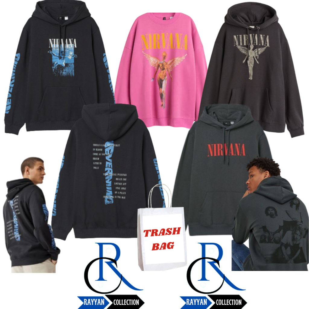 Hoodie pria wanita hoodie hm pria wanita Nirvana nevermind black, euditiro dark grey sablon ful tag