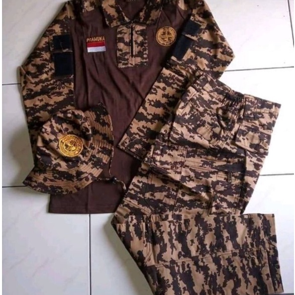 Ready Stock SERAGAM PDL PRAMUKA LORENGBDU GRATIS TOPI