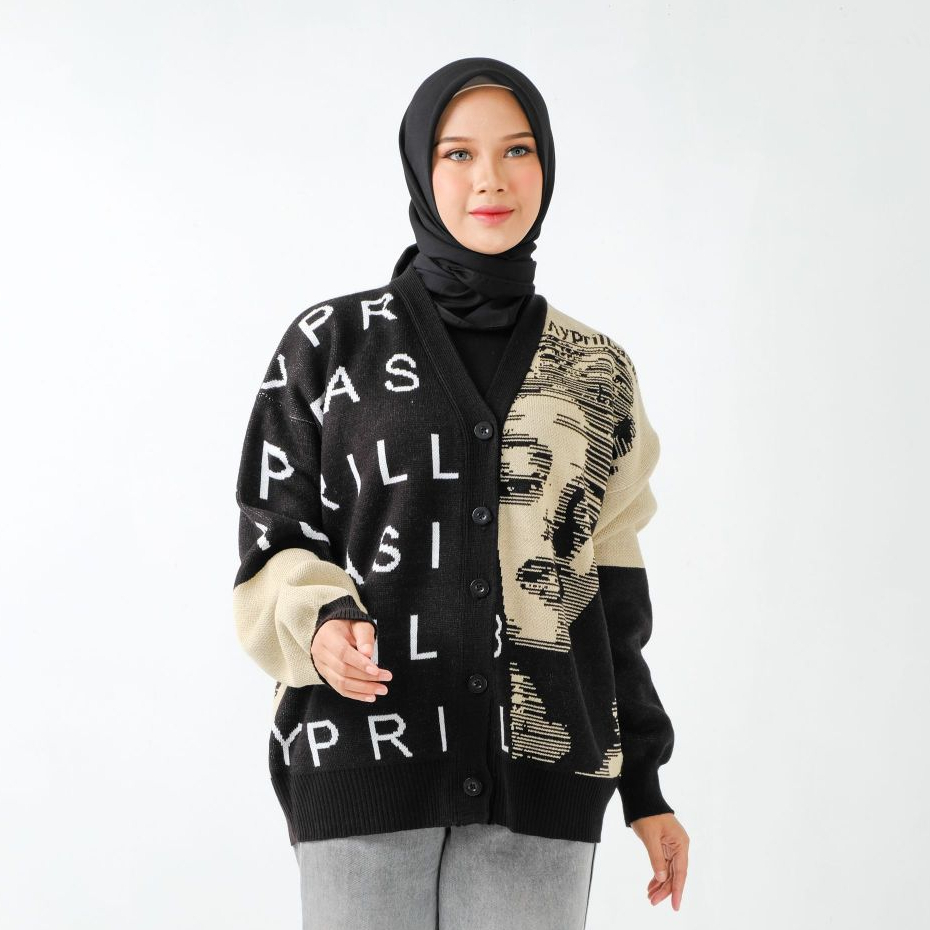 AYPRILBASIC - ROSEAY Knit Cardigan Black KARDIGAN KNIT PRIA DAN WANITA
