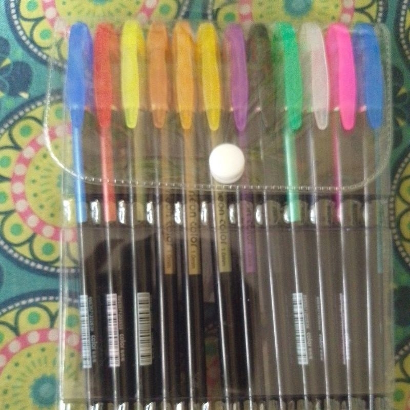 

Gel pen glitter neon pastel ini 12 pcs