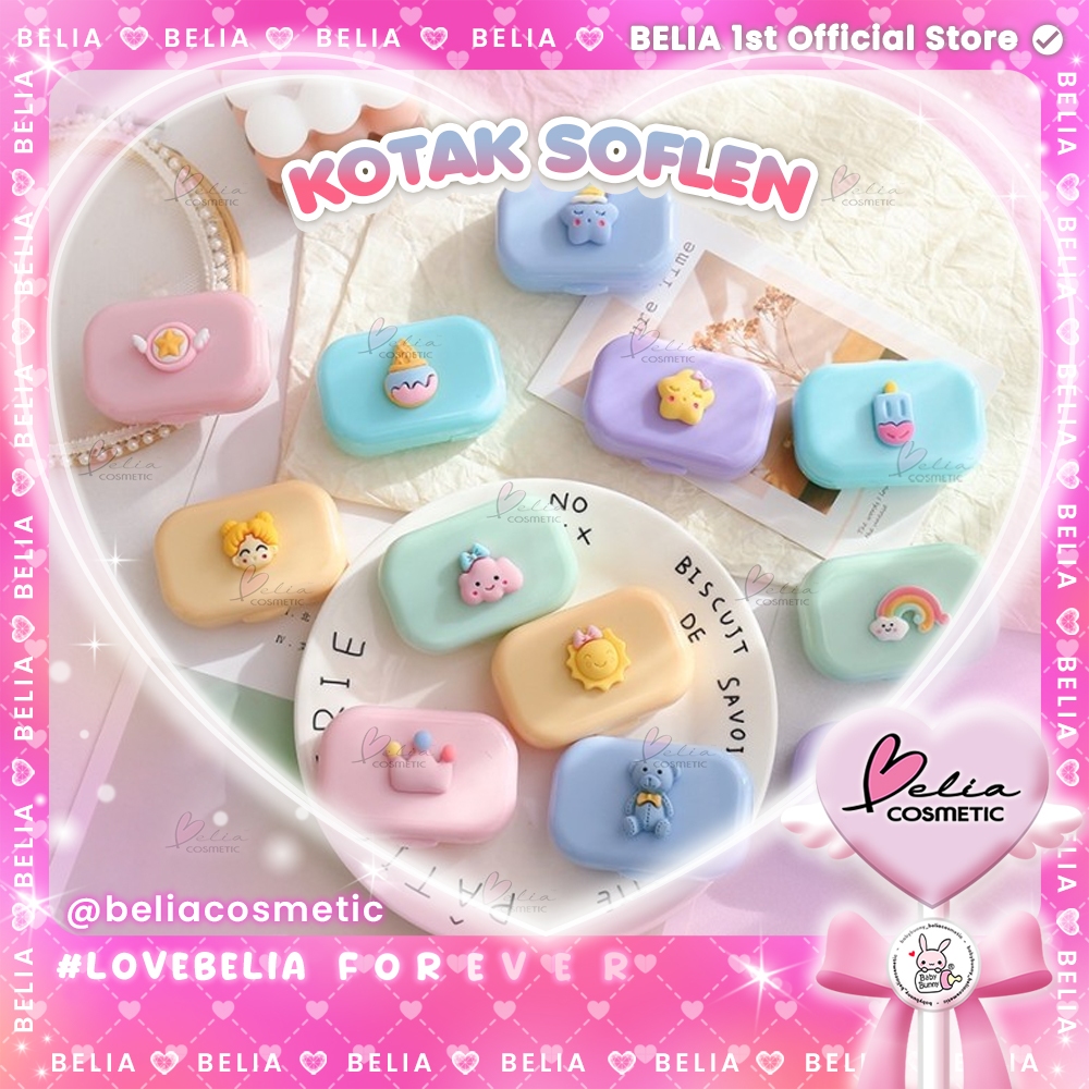 ❤ BELIA ❤ Tempat Softlens Warna Pastel | Kotak Softlens Karakter | Tempat Lensa Kontak Estetik | Sof