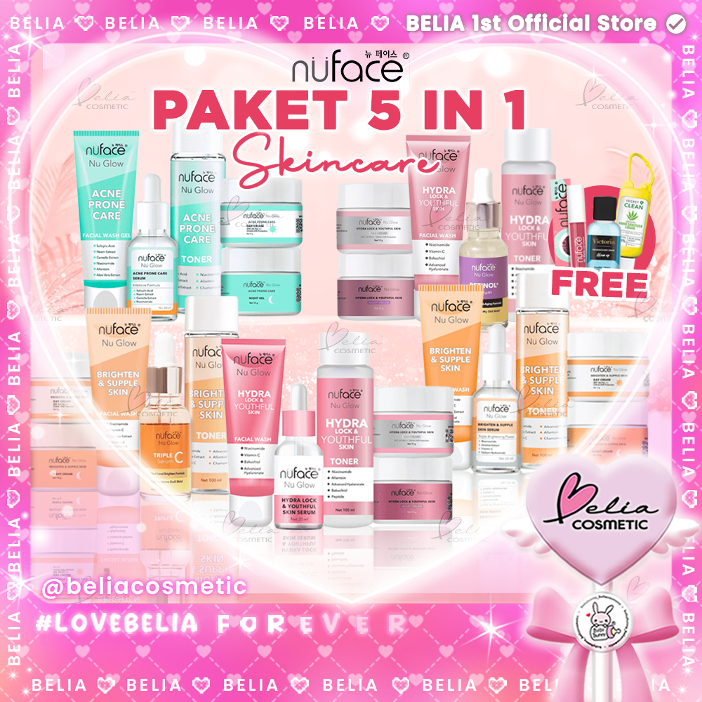 ❤ BELIA ❤ NUFACE 5in1 Paket Perawatan Mencerahkan Wajah | Skincare Fuji | Nu Glow Brighten & Supple 