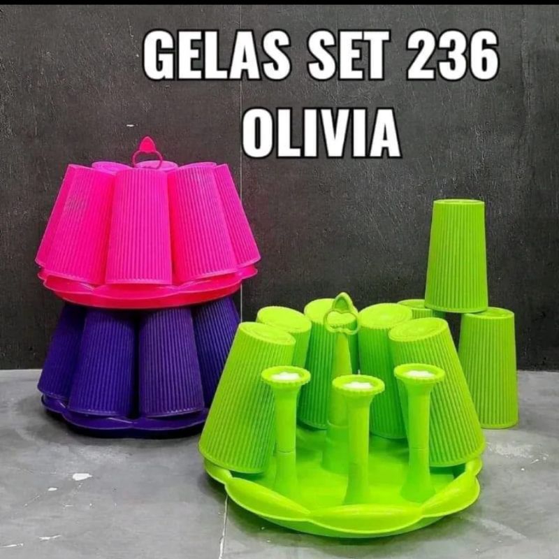 Gelas set olivia tatakan gelas set gelas