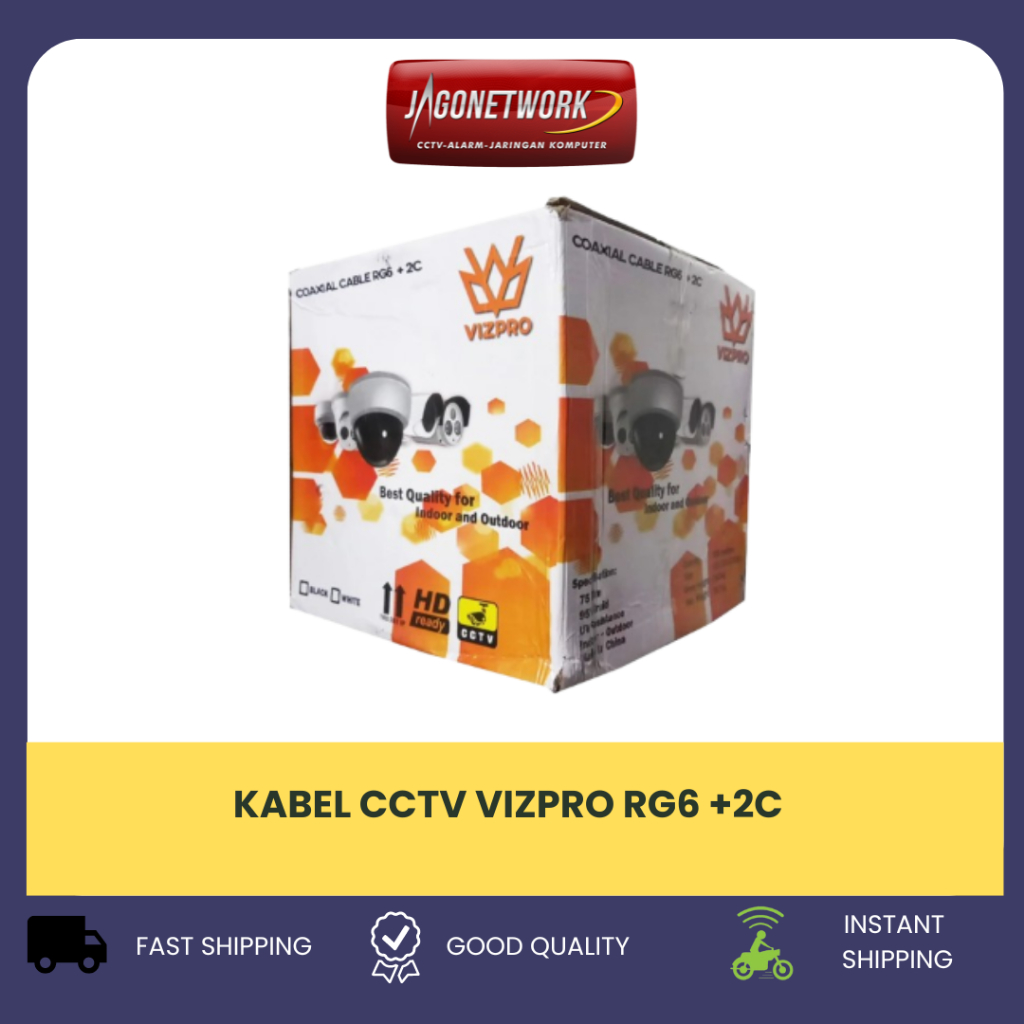 VIZPRO KABEL COAXIAL RG6 + POWER  -  KABEL CCTV RG6 + 2C POWER VIZPRO