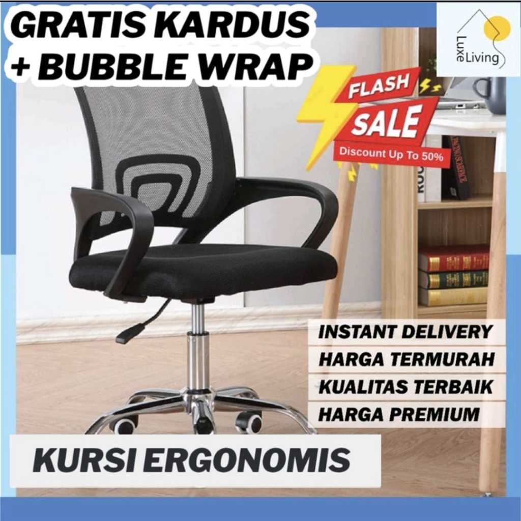 Kursi Kerja Kursi Belajar Kursi KAntor Ergonomis Hidrolik Angkat Putar Naik Turun