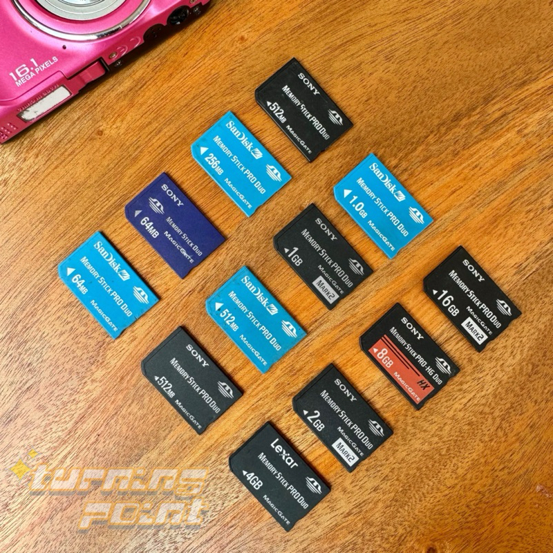 Memori Sony Memory Stick Pro Duo Sandisk Magic Gate Jadul Lonjong Digicam Camdig Cybershot Second Ga
