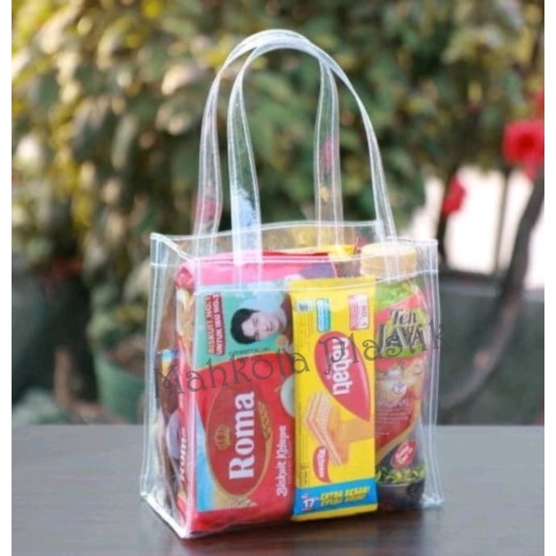 

Tas Mika Transparan 20x20x10 isi 10pcs Souvenir Tas Ulang Tahun