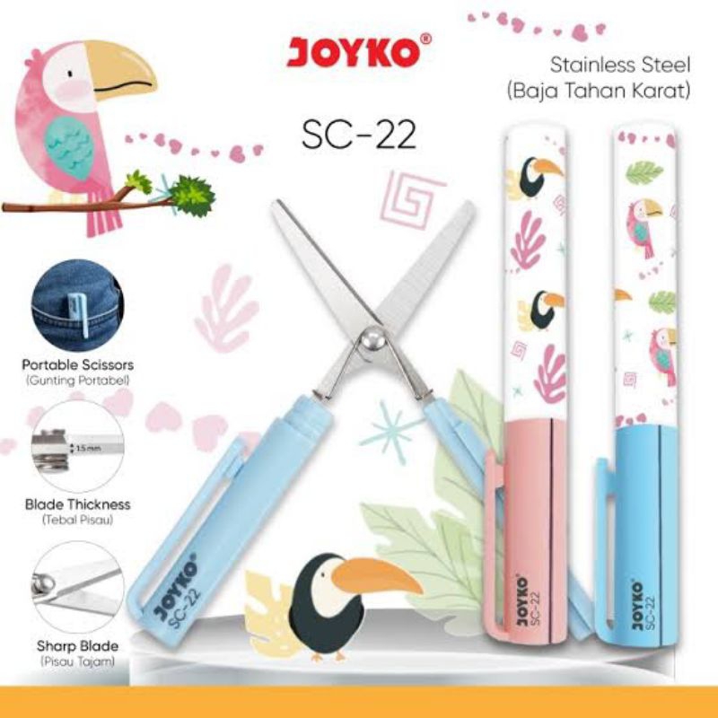 

JOYKO SC22 FABER CASTELL MINI POCKET PROTABLE SCISSOR GUNTING LIPAT KECIL BENTUK PEN