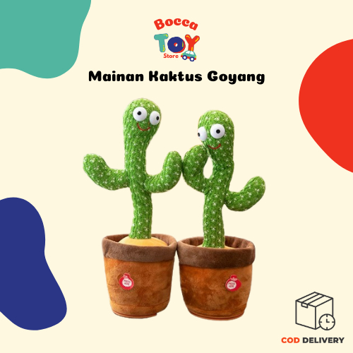 《BOCCA》 Mainan Anak Kaktus Goyang Kaktus Viral Kaktus Joget Bisa Menirukan Suara Mainan Lucu