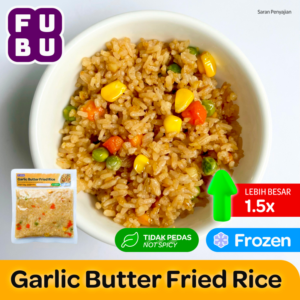 

FUBU Garlic Butter Fried Rice - Nasi Goreng Bawang Putih - Satu Porsi Lauk Instan Frozen Food